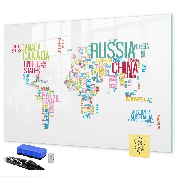 Kresliaca magnetická tabuľa Mapa sveta s osobnými spomienkami