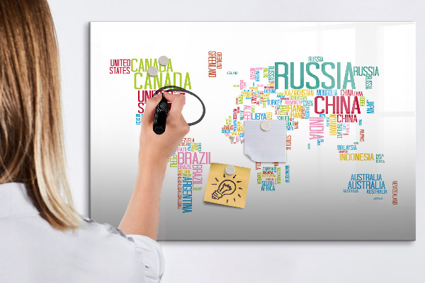 Kresliaca magnetická tabuľa Mapa sveta s osobnými spomienkami
