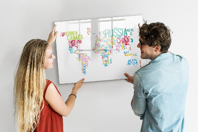 Kresliaca magnetická tabuľa Mapa sveta s osobnými spomienkami