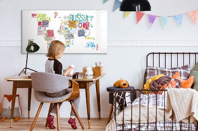 Kresliaca magnetická tabuľa Mapa sveta s osobnými spomienkami