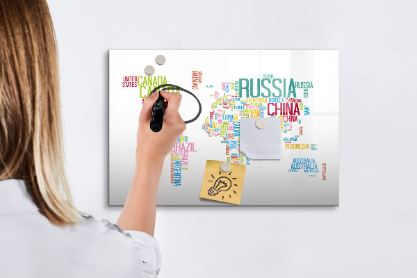 Kresliaca magnetická tabuľa Mapa sveta s osobnými spomienkami