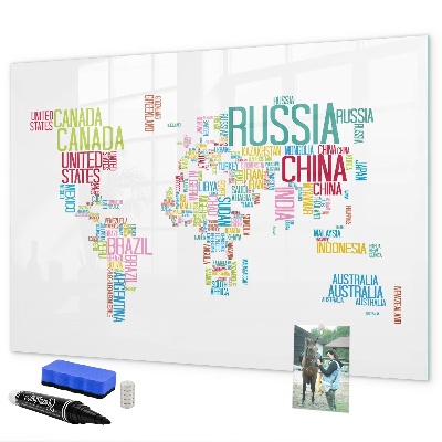 Kresliaca magnetická tabuľa Mapa sveta s osobnými spomienkami
