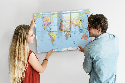 Magnetická popisovateľná tabuľa Mapa sveta s osobnými fotografiami
