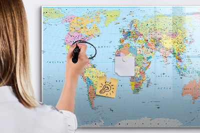 Magnetická popisovateľná tabuľa Mapa sveta s osobnými fotografiami