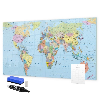 Magnetická popisovateľná tabuľa Mapa sveta s osobnými fotografiami