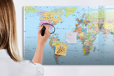 Magnetická popisovateľná tabuľa Mapa sveta s osobnými fotografiami