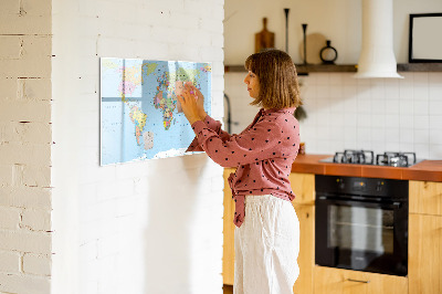 Magnetická popisovateľná tabuľa Mapa sveta s osobnými fotografiami