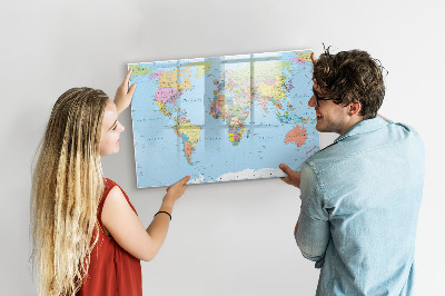 Magnetická popisovateľná tabuľa Mapa sveta s osobnými fotografiami