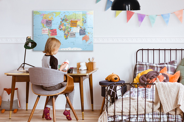 Magnetická popisovateľná tabuľa Mapa sveta s osobnými fotografiami