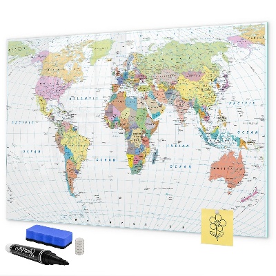 Kresliaca magnetická tabuľa Mapa sveta s osobnými fotografiami