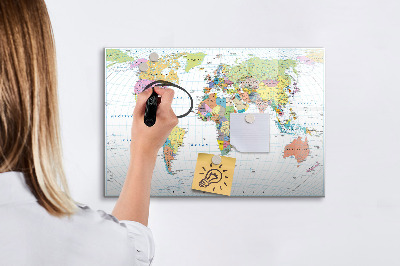 Kresliaca magnetická tabuľa Mapa sveta s osobnými fotografiami