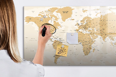 Magnetická popisovateľná tabuľa Cestovná mapa s miestami na označenie