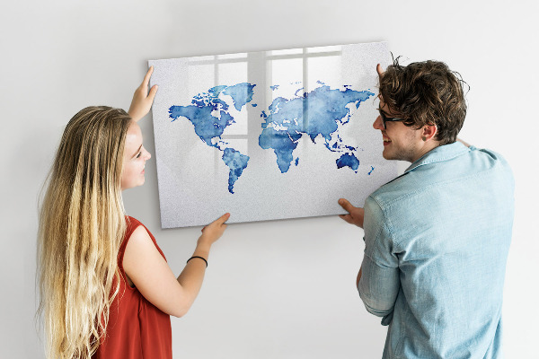 Kresliaca magnetická tabuľa Mapa sveta s osobnými spomienkami