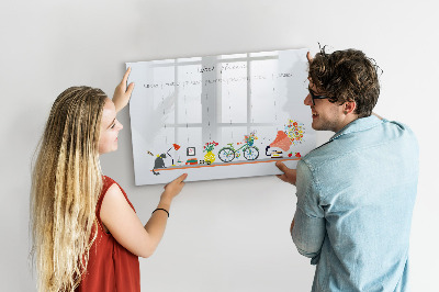 Magnetická popisovateľná tabuľa Týždenný plánovač s fotografiami a poznámkami