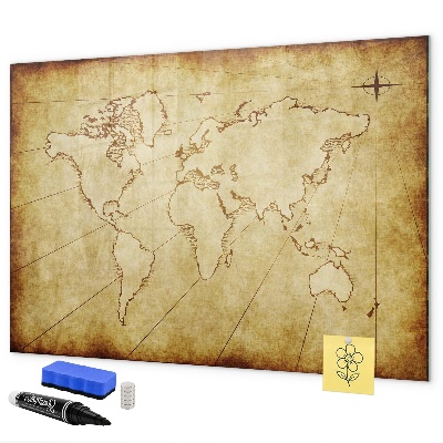 Kresliaca magnetická tabuľa Mapa sveta s osobnými spomienkami