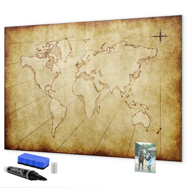 Kresliaca magnetická tabuľa Mapa sveta s osobnými spomienkami