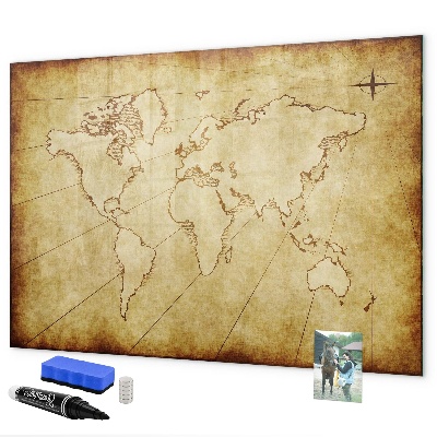 Kresliaca magnetická tabuľa Mapa sveta s osobnými spomienkami