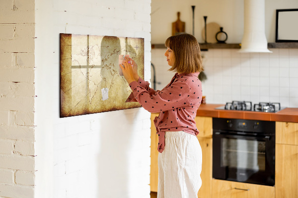 Kresliaca magnetická tabuľa Mapa sveta s osobnými spomienkami