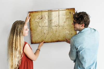 Kresliaca magnetická tabuľa Mapa sveta s osobnými spomienkami