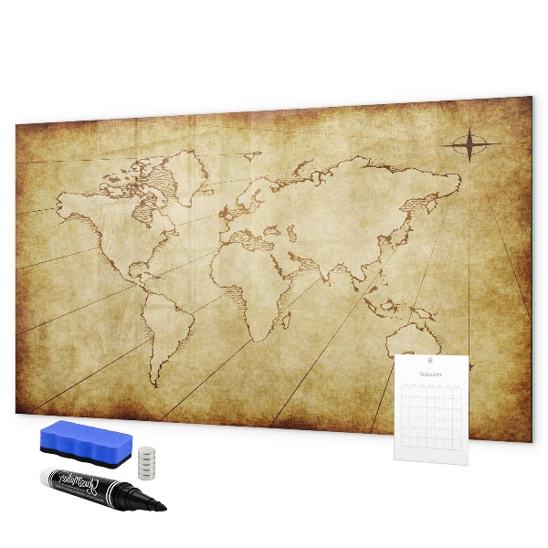 Kresliaca magnetická tabuľa Mapa sveta s osobnými spomienkami