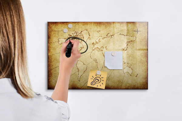 Kresliaca magnetická tabuľa Mapa sveta s osobnými spomienkami