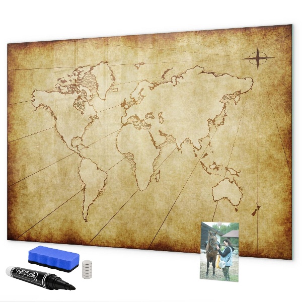 Kresliaca magnetická tabuľa Mapa sveta s osobnými spomienkami