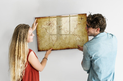 Kresliaca magnetická tabuľa Mapa sveta s osobnými spomienkami