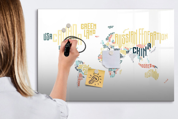 Magnetická popisovateľná tabuľa Mapa sveta s osobnými spomienkami