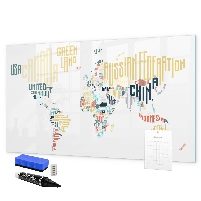 Magnetická popisovateľná tabuľa Mapa sveta s osobnými spomienkami