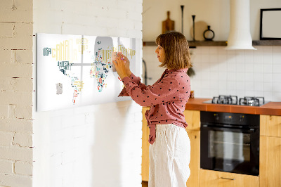 Magnetická popisovateľná tabuľa Mapa sveta s osobnými spomienkami