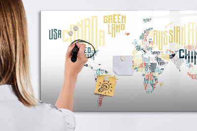Magnetická popisovateľná tabuľa Mapa sveta s osobnými spomienkami