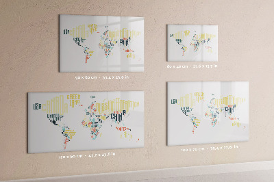 Magnetická popisovateľná tabuľa Mapa sveta s osobnými spomienkami