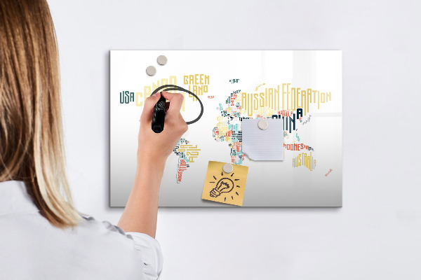 Magnetická popisovateľná tabuľa Mapa sveta s osobnými spomienkami
