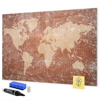 Kresliaca magnetická tabuľa Mapa sveta s miestami fotenia