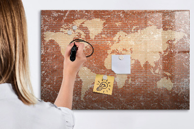 Kresliaca magnetická tabuľa Mapa sveta s miestami fotenia