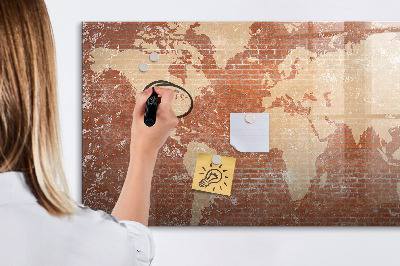 Kresliaca magnetická tabuľa Mapa sveta s miestami fotenia