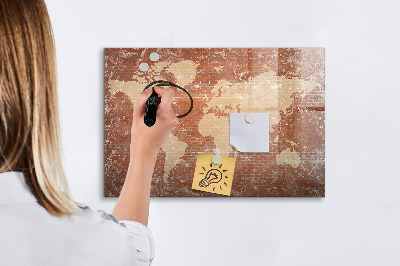Kresliaca magnetická tabuľa Mapa sveta s miestami fotenia
