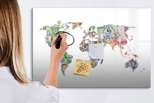 Magnetická popisovateľná tabuľa Mapa sveta s osobnými spomienkami