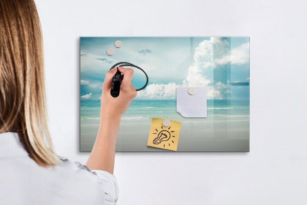 Magnetická popisovateľná tabuľa Magnetická tabuľa s fotografiami prímorskej krajiny