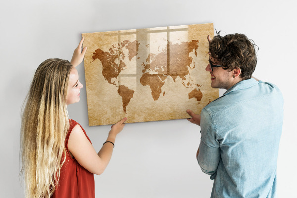 Magnetická popisovateľná tabuľa Mapa sveta s pamätnými miestami
