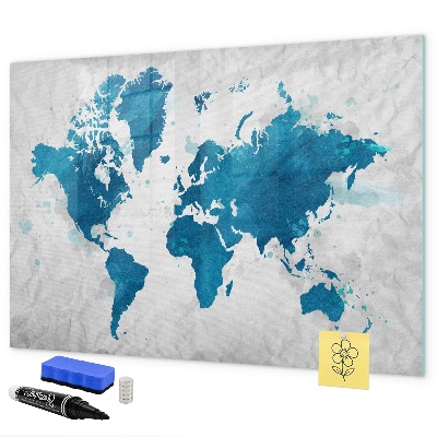 Kresliaca magnetická tabuľa Mapa sveta s osobnými fotografiami