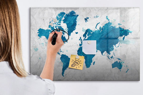 Kresliaca magnetická tabuľa Mapa sveta s osobnými fotografiami