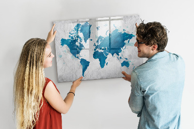 Kresliaca magnetická tabuľa Mapa sveta s osobnými fotografiami