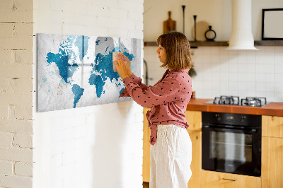Kresliaca magnetická tabuľa Mapa sveta s osobnými fotografiami