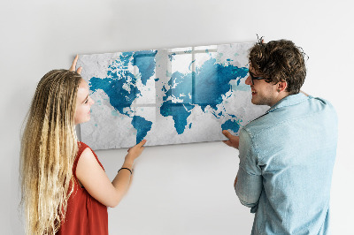 Kresliaca magnetická tabuľa Mapa sveta s osobnými fotografiami