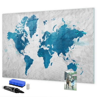 Kresliaca magnetická tabuľa Mapa sveta s osobnými fotografiami