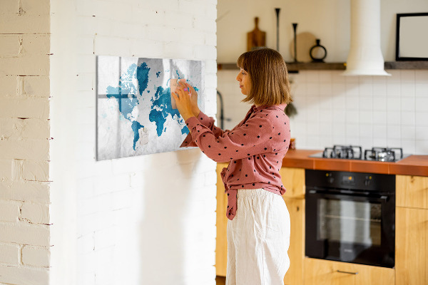 Kresliaca magnetická tabuľa Mapa sveta s osobnými fotografiami