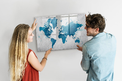 Kresliaca magnetická tabuľa Mapa sveta s osobnými fotografiami