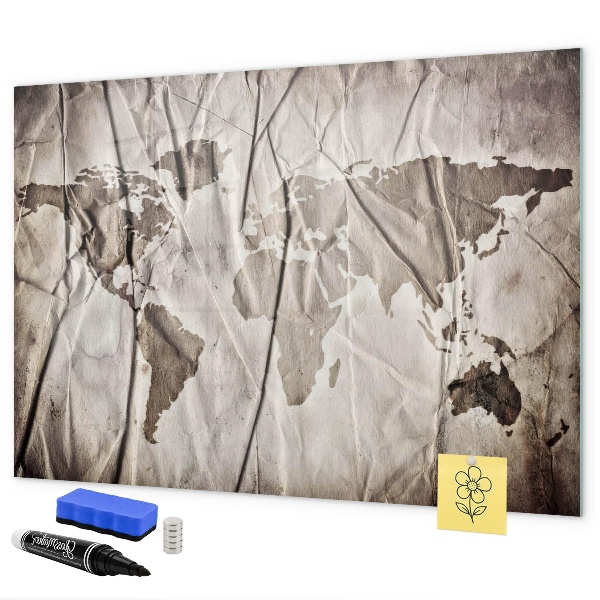 Magnetická popisovateľná tabuľa Mapa sveta s fotografiami a príslušenstvom