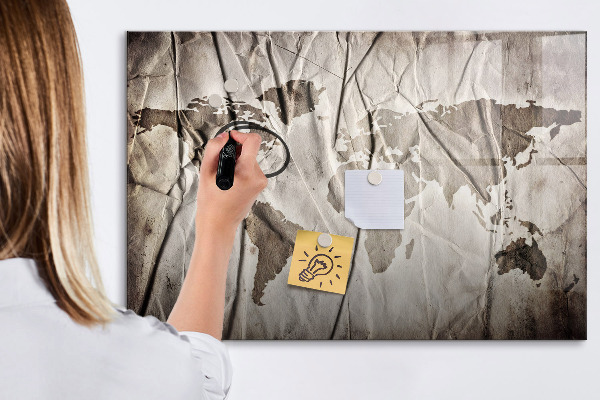 Magnetická popisovateľná tabuľa Mapa sveta s fotografiami a príslušenstvom